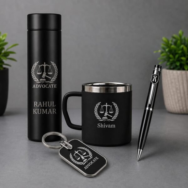 Customised Advocate Mug, Bottle with Keychain & Pen