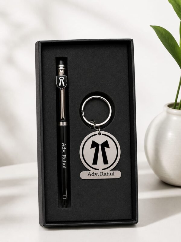 Advocate Pen & White Keychain Combo