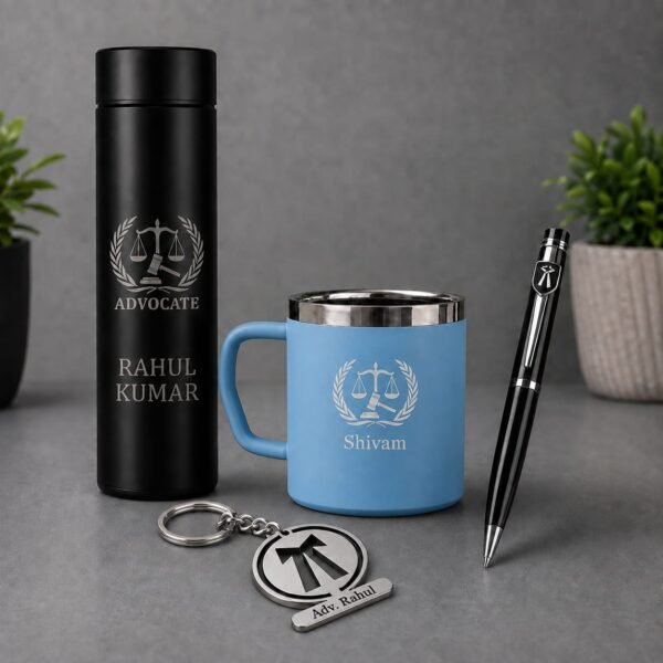 Customised Advocate Bottle, Pen with Mug & Keychain