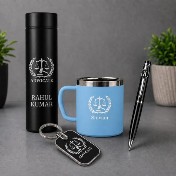Customised Advocate Mug, Bottle with Pen & Keychain