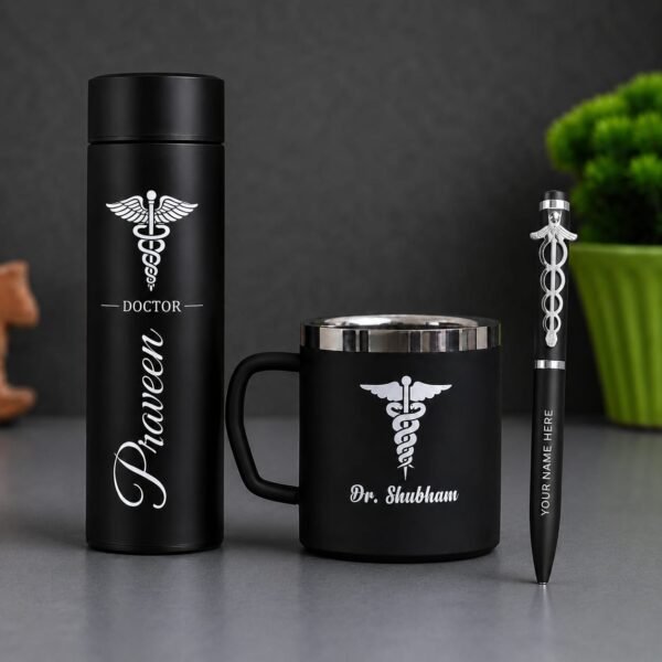 Customised Doctor Bottle, Mug with Pen