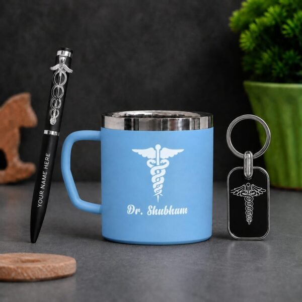 Customised Doctor Mug with Pen & Keychain Combo