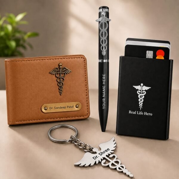 Doctor Wallet, Keychain, Pen & Card Holder Premium Combo