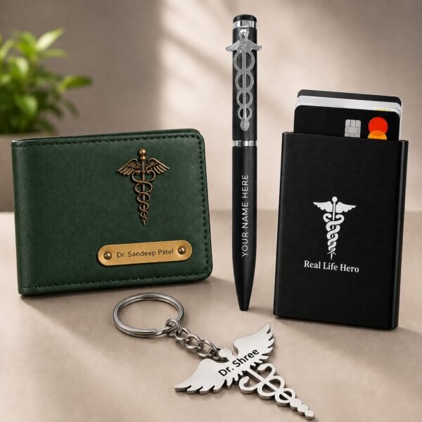 Doctor Wallet, Keychain, Pen & Card Holder Premium Combo