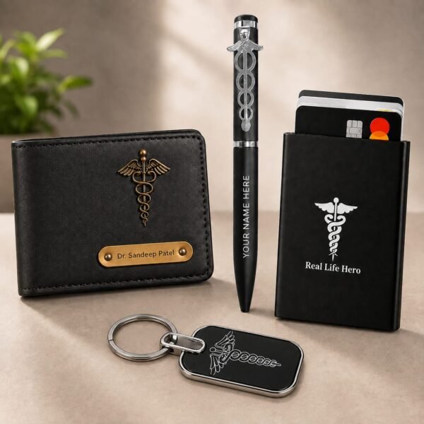 Doctor Wallet, Keychain, Pen & Card Holder Premium Combo