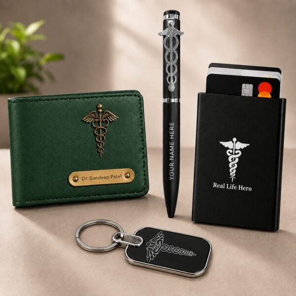 Doctor Wallet, Keychain, Pen & Card Holder Premium Combo